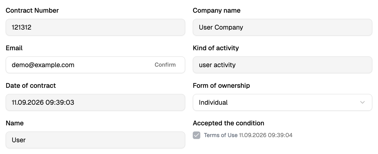 Company data block