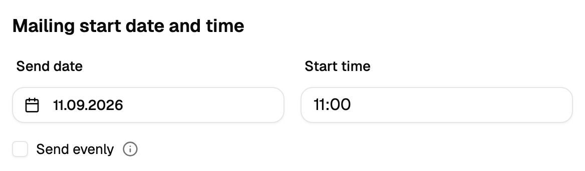 The start date and time